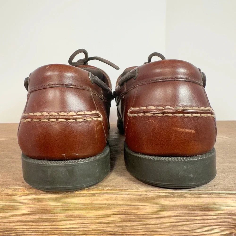 VTG Dockers Boat Shoes Mens SZ 9M Leather Handsewn Deck Shoes Preppy Old Money